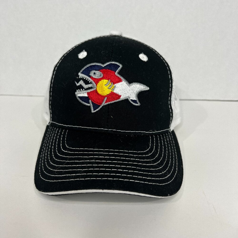 Colorado Trucker Baseball Hat-Cap One Size Fits All Black WHITE Mesh